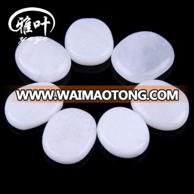 Bulk Wholesale Pocket stone Natural Tumbled White Jade Healing Crystal Palm Stone