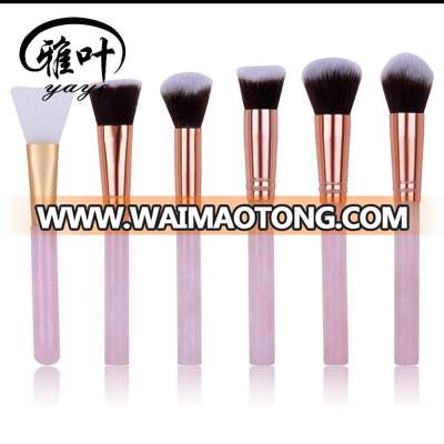 Bulk Wholesale Natual Tumbled Rose Quartz Facial Makeup Brush for Beauty Tools